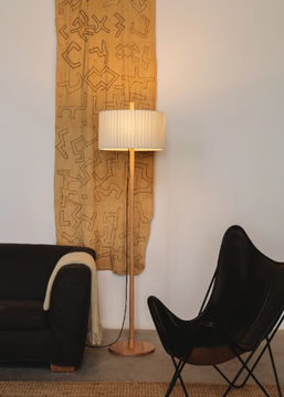 LINOOD - Floor lamp in wood and linen by Milan Iluminación - view 3